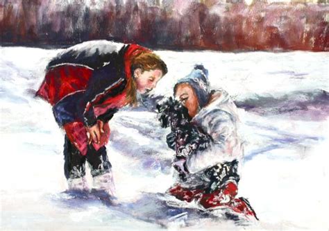 Stunning Children Playing In Snow Artwork For Sale On Fine Art Prints