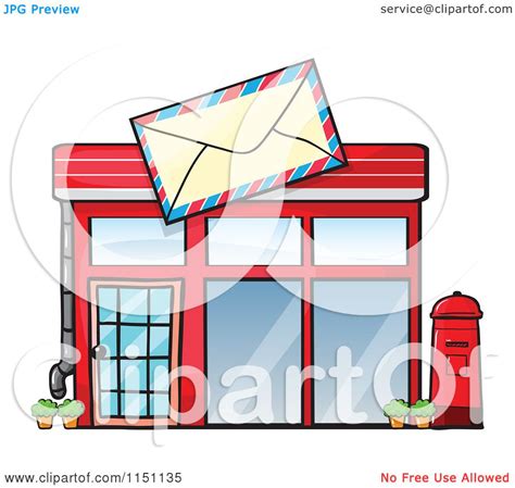 Clipart Of A Post Office Royalty Free Vector Clipart By