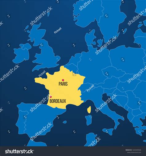 Vector Europe Map Illustration France Highlighted Stock Vector Royalty
