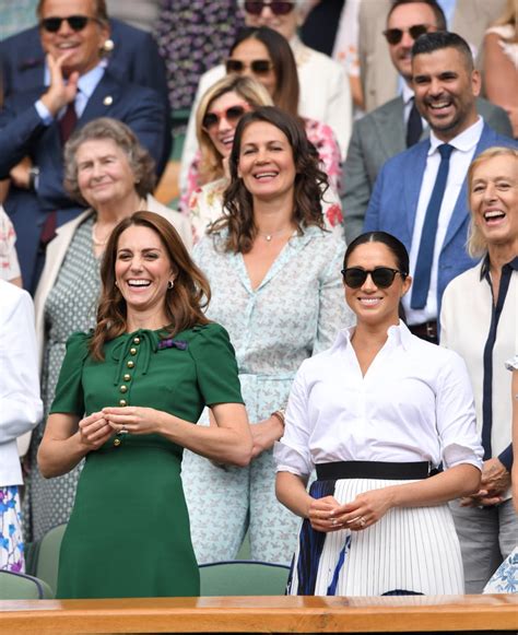 Meghan Markle And Kate Middleton At Wimbledon 2019 Pictures Popsugar
