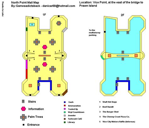 Grand Theft Auto Vice City North Point Mall Map Map For