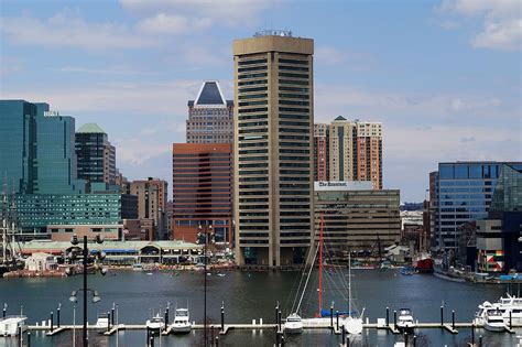 Hd Wallpaper Baltimore Skyline From The Dock In Maryland Buildings