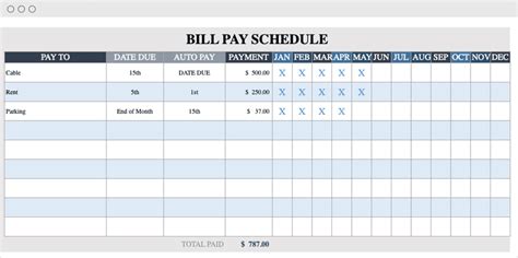 Bill Tracker App Monthly Payment Planner Excel Spreadsheet Ph