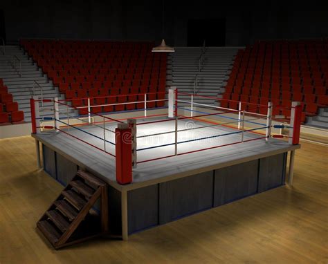 Boxing Arena A 3d Generated Professional Boxing Ring Front Ropes