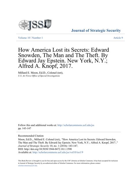 Pdf How America Lost Its Secrets Edward Snowden The Man And The Theft By Edward Jay Epstein