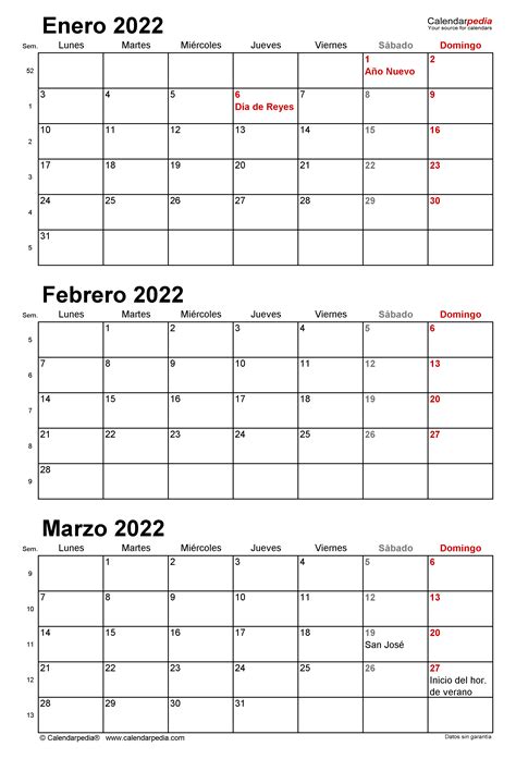 Calendario Trimestral 2022 En Word Excel Y Pdf Calendarpedia