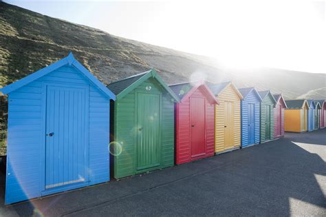 Free Stock Photo 7843 Brightly Coloured Beach Huts Freeimageslive