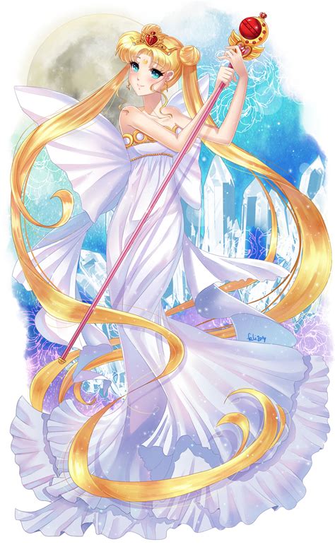 Silver crystal, crescent moon wand, moon scepters. Neo-Queen Serenity - Tsukino Usagi - Mobile Wallpaper ...