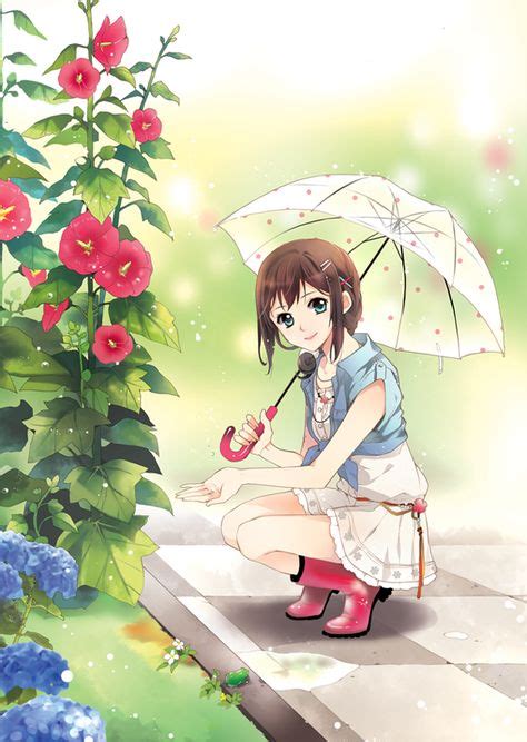 Anime Girl With Umbrella This Is So Cute