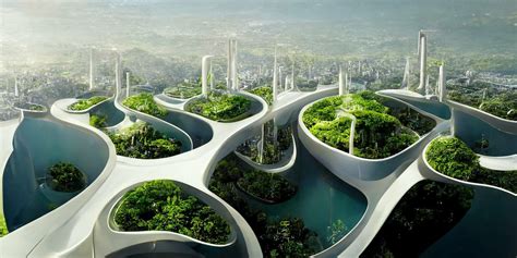AI envisions futuristic sustainable city with biophilic skyscrapers