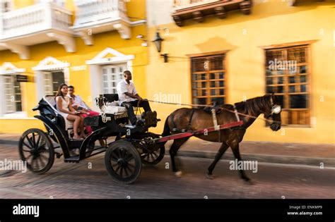 Horse Carriage Cartagena De Indias Colombia South America Stock Photo