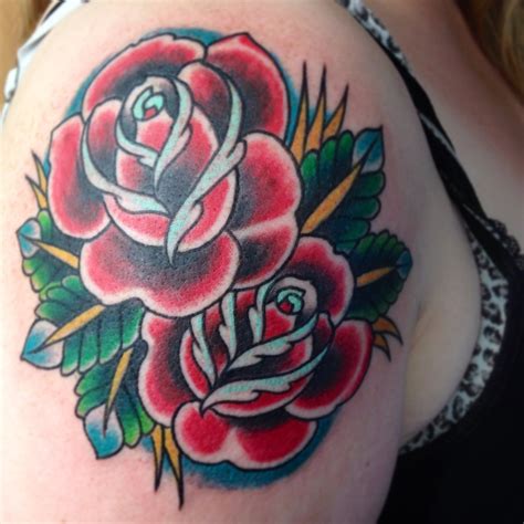 #rose tattoo #flower tattoo #arm tattoo #black and grey tattoo. Classic Roses, by Ian Duca of Alki Beach Tattoo in West ...