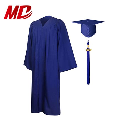 High School Graduation Cap And Gown Matte Royal Blue China Graduation