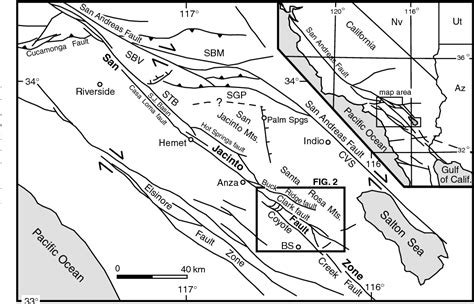 Figure 1 Map Showing The San Andreas San Jacinto And Elsinore