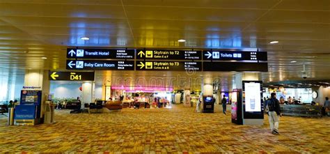 Inside View Of The Changi Airport In Singapore Editorial Photography