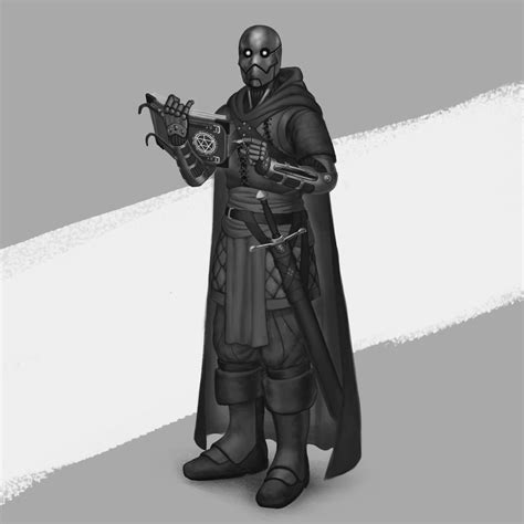 Artstation Grey Scale Character Commission Warforged Scribe