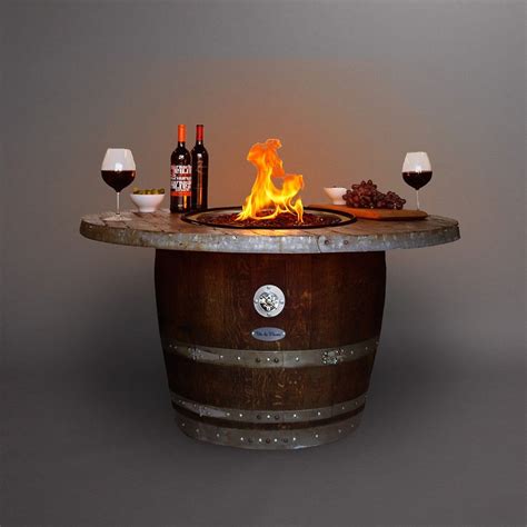 The Reserve Wine Barrel Fire Pit Table With Barrel Wood Top 30