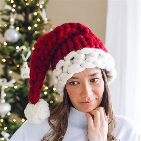 Jumbo Santa Hat Adult Knitting Pattern Lauren Aston Designs