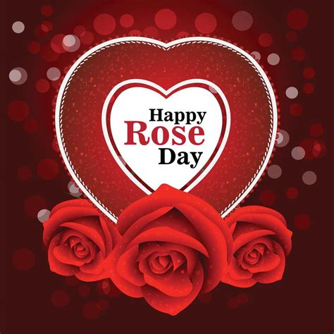 Happy Rose Day With Red Background 18834683 Vector Art At Vecteezy