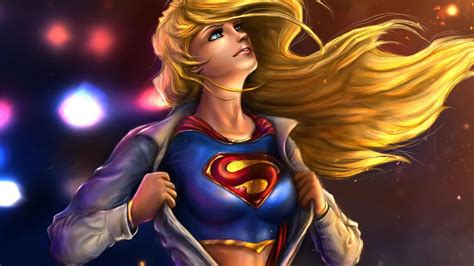 Beautiful Blonde Supergirl Artwork Free Animated