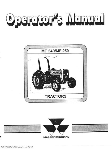 Massey Ferguson Mf240 And 250 Operators Manual