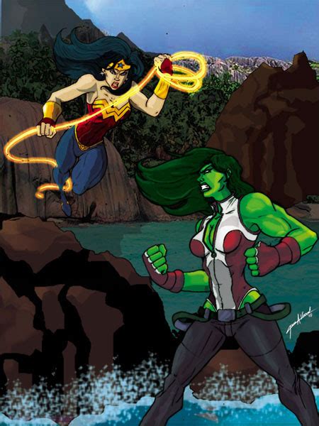 Wonder Woman Vs She Hulk Inflationkingdomx