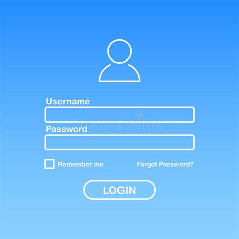 User Login Interface Username And Password For Login Vector