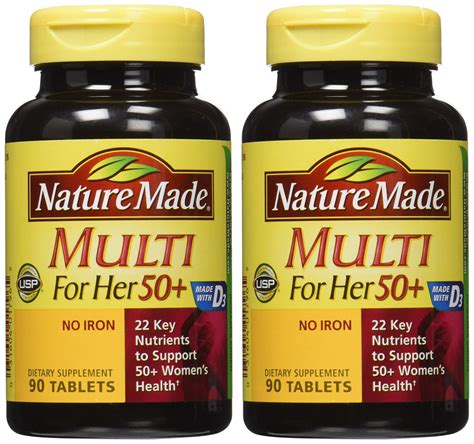 Nature Made Multi For Her 50 Vitamin And Mineral Tabs 90 Ct Pack Of 2