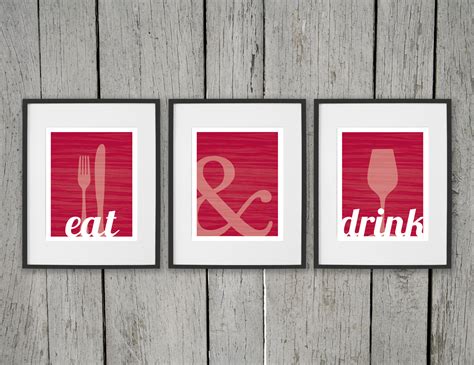 Cover your walls with artwork and trending designs from independent artists worldwide. Dining Room Prints Wall Art EAT & DRINK Fork by DaphneGraphics