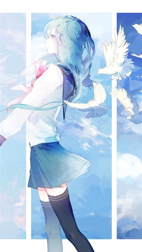 Anime Girl With Pigeons Wallpaper 4k Hd Id3731