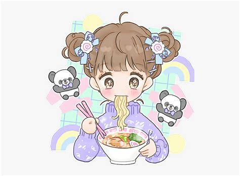 Cute Kawaii Fancysurprise Anime Eating Ramen Pastelcolo Cute Anime
