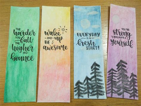 Water Coloured Bookmarks Bookmarks Handmade Creative Bookmarks
