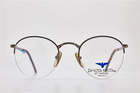 lunettes vintage dakota smith u s a 1134 saratoga demi lunettes argentées rondes monture
