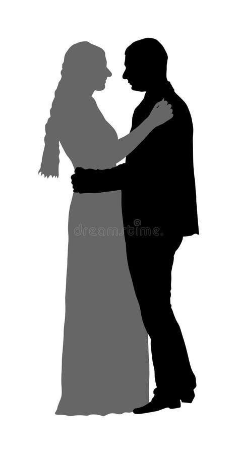 Happy Bride And Groom On Ceremony Silhouette Illustration Just Married