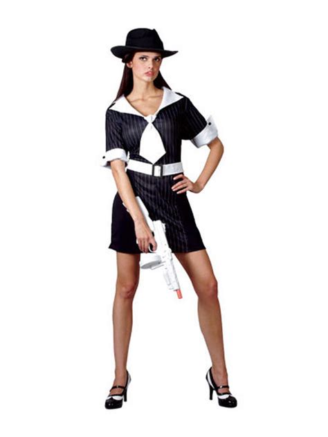 Adult Sexy Gangster Moll Fancy Dress Costume 20s 1920s Mafia Ladies