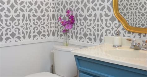 Bathroom Makeover With Wall Stencils Popsugar Home