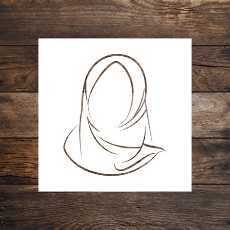 Muslim Woman Hijab Stencil Style 1 — Home Synchronize