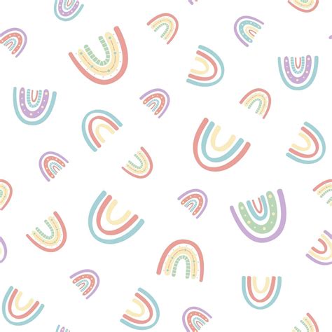 Abstract Rainbow Seamless Pattern Pattern In Muted Pastel Colors