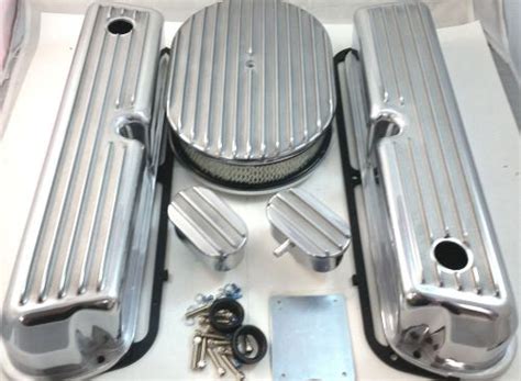 Sell Sb Ford Sbf Finned Polished Aluminum Tall Valve Cover Kit W V In Chatsworth