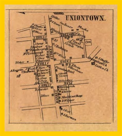 Map Of Uniontown 1858 Lykens Valley History And Genealogy