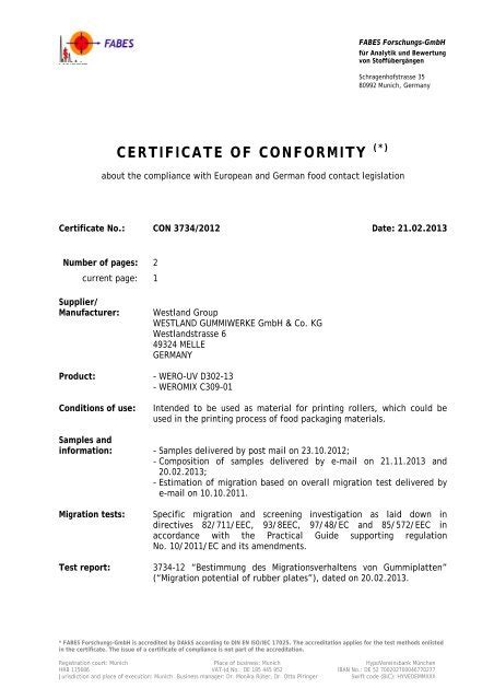 Certificate Of Conformance Sample Hq Template Documents