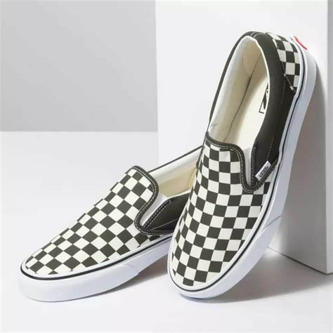 Vans Classic Slip On Checkerboard Forest Nightwhite Mens Skate Shoes