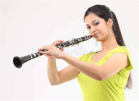 Lady Playing Clarinet Royalty Free Stock Photo Image