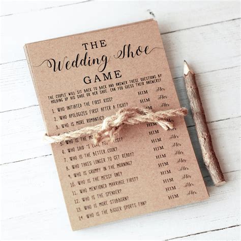The Wedding Shoe Game Bridal Shower Games Wedding Shower Etsy
