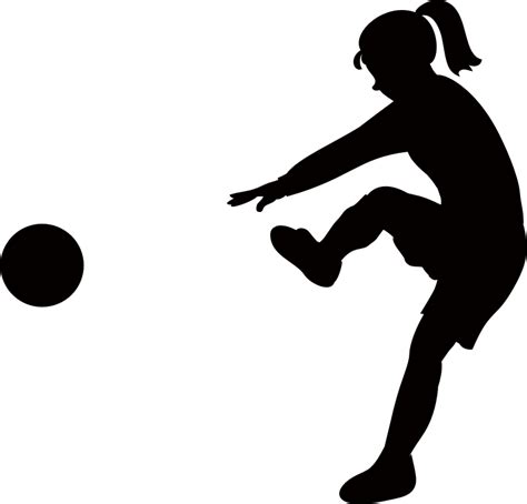 Girl Kicking A Soccer Ball Clipart Png