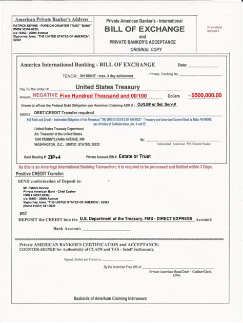 Bill Of Exchange Format Fill Online Printable Fillable Blank