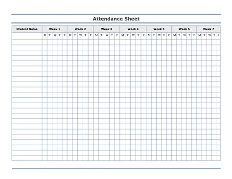Day Care Attendance Sheet Template