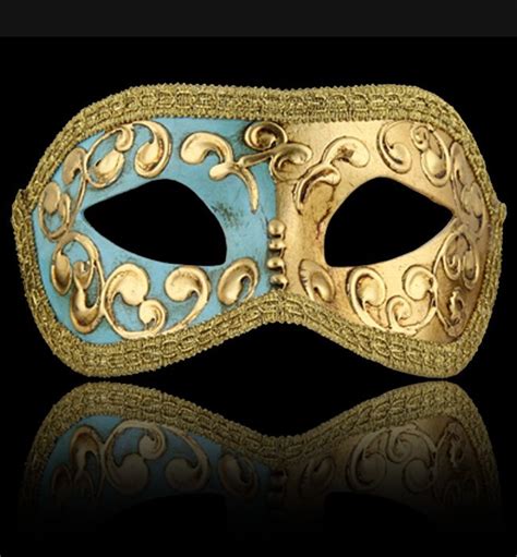 Venetian Eye Mask ~ Colombina Mezza Skyblue Blue Masquerade Masks