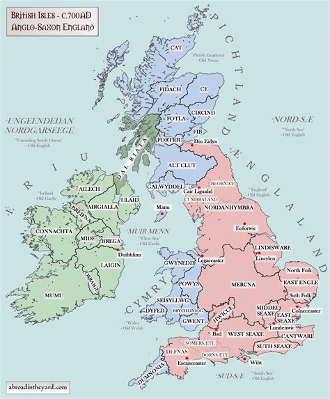 Map Of Britain British Isles Saxon History