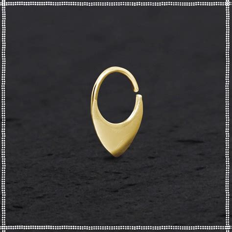 Triangle Septum Ring Dainty Gold Nose Piercing Etsy